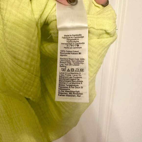 J. Crew Vibrant Chartreuse gauze button up size 6 - Picture 4 of 5